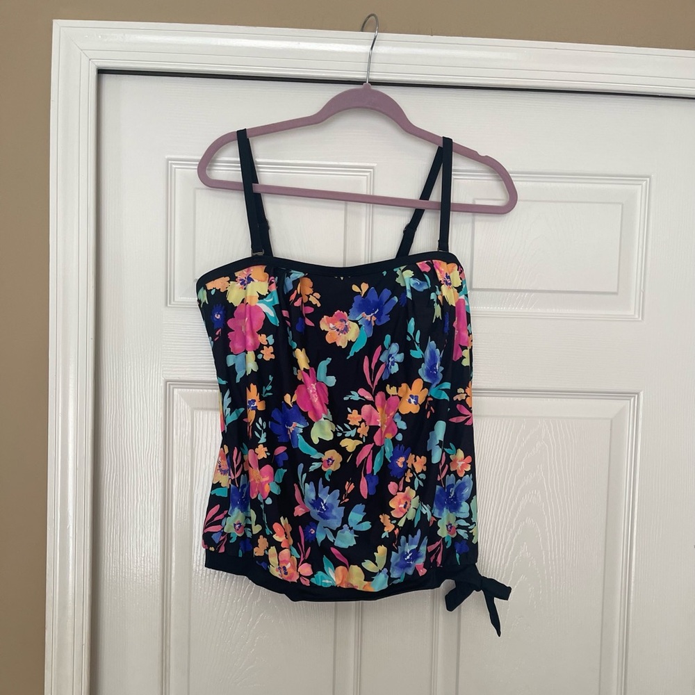Floral Black Women's Tankini Top